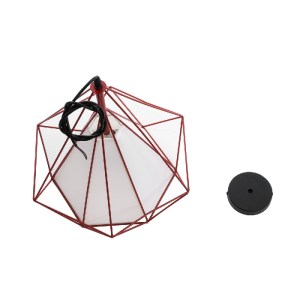 glo-01620-01620_10 GLOBOSTAR® KAIRI 01620 ΜΟΝΤΕΡΝΟ ΚΡΕΜΑΣΤΟ ΦΩΤΙΣΤΙΚΟ ΠΛΕΓΜΑ ΜΟΝΟΦΩΤΟ 1 X E27 IP20 ΚΟΚΚΙΝΟ ΜΕ