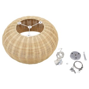 glo-01624-01624_8 GLOBOSTAR® DE LA MER 01624 BOHO ΚΡΕΜΑΣΤΟ ΦΩΤΙΣΤΙΚΟ ΚΑΜΠΑΝΑ ΤΡΙΦΩΤΟ 3 X E27 IP20 ΚΑΦΕ ΞΥΛΟ 