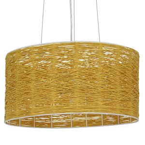glo-01630-01630_0 GLOBOSTAR® INCASS 01630 VINTAGE ΚΡΕΜΑΣΤΟ ΦΩΤΙΣΤΙΚΟ ΚΑΠΕΛΟ ΤΡΙΦΩΤΟ 3 X E27 IP20 ΜΠΕΖ RATTAN