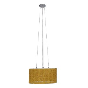 glo-01630-01630_3 GLOBOSTAR® INCASS 01630 VINTAGE ΚΡΕΜΑΣΤΟ ΦΩΤΙΣΤΙΚΟ ΚΑΠΕΛΟ ΤΡΙΦΩΤΟ 3 X E27 IP20 ΜΠΕΖ RATTAN
