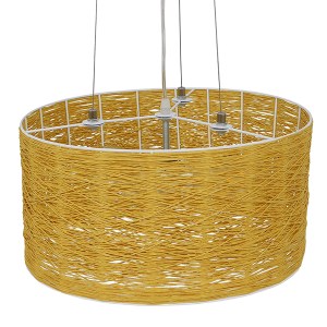 glo-01630-01630_5 GLOBOSTAR® INCASS 01630 VINTAGE ΚΡΕΜΑΣΤΟ ΦΩΤΙΣΤΙΚΟ ΚΑΠΕΛΟ ΤΡΙΦΩΤΟ 3 X E27 IP20 ΜΠΕΖ RATTAN