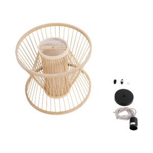 glo-01632-01632_11 GLOBOSTAR® HIBISCUS 01632 BOHO ΚΡΕΜΑΣΤΟ ΦΩΤΙΣΤΙΚΟ ΚΑΠΕΛΟ ΜΟΝΟΦΩΤΟ 1 X E27 IP20 ΜΠΕΖ ΞΥΛΟ -