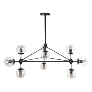 glo-01636-01636_4 GLOBOSTAR® SENTINEL 01636 ΜΟΝΤΕΡΝΟ ΦΩΤΙΣΤΙΚΟ ΟΡΟΦΗΣ ΠΛΕΓΜΑ ΠΟΛΥΦΩΤΟ 10 X E27 IP20 ΜΑΥΡΟ ΜΕ