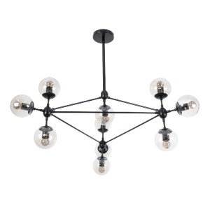 glo-01636-01636_5 GLOBOSTAR® SENTINEL 01636 ΜΟΝΤΕΡΝΟ ΦΩΤΙΣΤΙΚΟ ΟΡΟΦΗΣ ΠΛΕΓΜΑ ΠΟΛΥΦΩΤΟ 10 X E27 IP20 ΜΑΥΡΟ ΜΕ