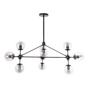 glo-01636-01636_6 GLOBOSTAR® SENTINEL 01636 ΜΟΝΤΕΡΝΟ ΦΩΤΙΣΤΙΚΟ ΟΡΟΦΗΣ ΠΛΕΓΜΑ ΠΟΛΥΦΩΤΟ 10 X E27 IP20 ΜΑΥΡΟ ΜΕ