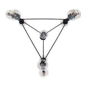 glo-01636-01636_7 GLOBOSTAR® SENTINEL 01636 ΜΟΝΤΕΡΝΟ ΦΩΤΙΣΤΙΚΟ ΟΡΟΦΗΣ ΠΛΕΓΜΑ ΠΟΛΥΦΩΤΟ 10 X E27 IP20 ΜΑΥΡΟ ΜΕ