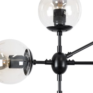 glo-01636-01636_9 GLOBOSTAR® SENTINEL 01636 ΜΟΝΤΕΡΝΟ ΦΩΤΙΣΤΙΚΟ ΟΡΟΦΗΣ ΠΛΕΓΜΑ ΠΟΛΥΦΩΤΟ 10 X E27 IP20 ΜΑΥΡΟ ΜΕ