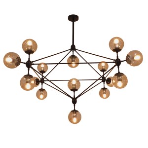 glo-01637-01637_2 GLOBOSTAR® SENTINEL 01637 ΜΟΝΤΕΡΝΟ ΦΩΤΙΣΤΙΚΟ ΟΡΟΦΗΣ ΠΛΕΓΜΑ ΠΟΛΥΦΩΤΟ 15 X E27 IP20 ΜΑΥΡΟ ΜΕ