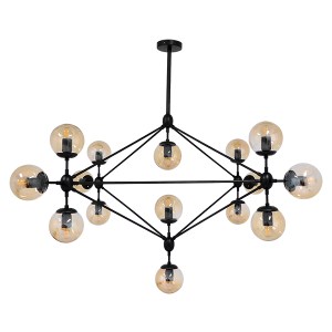 glo-01637-01637_3 GLOBOSTAR® SENTINEL 01637 ΜΟΝΤΕΡΝΟ ΦΩΤΙΣΤΙΚΟ ΟΡΟΦΗΣ ΠΛΕΓΜΑ ΠΟΛΥΦΩΤΟ 15 X E27 IP20 ΜΑΥΡΟ ΜΕ