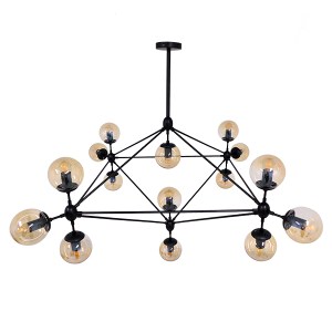 glo-01637-01637_4 GLOBOSTAR® SENTINEL 01637 ΜΟΝΤΕΡΝΟ ΦΩΤΙΣΤΙΚΟ ΟΡΟΦΗΣ ΠΛΕΓΜΑ ΠΟΛΥΦΩΤΟ 15 X E27 IP20 ΜΑΥΡΟ ΜΕ