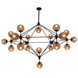 glo-01638-01638_2 GLOBOSTAR® SENTINEL 01638 ΜΟΝΤΕΡΝΟ ΦΩΤΙΣΤΙΚΟ ΟΡΟΦΗΣ ΠΛΕΓΜΑ ΠΟΛΥΦΩΤΟ 21 X E27 IP20 ΜΑΥΡΟ ΜΕ