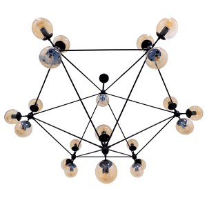 glo-01638-01638_5 GLOBOSTAR® SENTINEL 01638 ΜΟΝΤΕΡΝΟ ΦΩΤΙΣΤΙΚΟ ΟΡΟΦΗΣ ΠΛΕΓΜΑ ΠΟΛΥΦΩΤΟ 21 X E27 IP20 ΜΑΥΡΟ ΜΕ