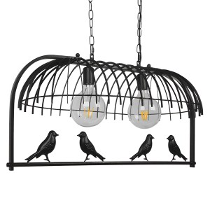 glo-01643-01643_6 GLOBOSTAR® NEST 01643 VINTAGE ΚΡΕΜΑΣΤΟ ΦΩΤΙΣΤΙΚΟ ΦΙΓΟΥΡΑ ΔΙΦΩΤΟ 2 X E27 IP20 ΜΑΥΡΟ ΜΕΤΑΛΛΟ