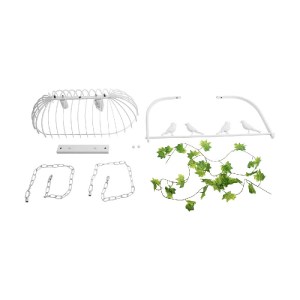 glo-01644-01644_11 GLOBOSTAR® NEST 01644 VINTAGE ΚΡΕΜΑΣΤΟ ΦΩΤΙΣΤΙΚΟ ΦΙΓΟΥΡΑ ΔΙΦΩΤΟ 2 X E27 IP20 ΛΕΥΚΟ ΜΕΤΑΛΛΟ ΜΕ ΠΡΑΣΙΝΟ ΠΛΑΣΤΙΚΟ - Μ73.6 X Π37.5 X Y38CM