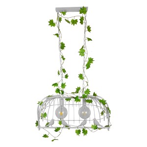 glo-01644-01644_2 GLOBOSTAR® NEST 01644 VINTAGE ΚΡΕΜΑΣΤΟ ΦΩΤΙΣΤΙΚΟ ΦΙΓΟΥΡΑ ΔΙΦΩΤΟ 2 X E27 IP20 ΛΕΥΚΟ ΜΕΤΑΛΛΟ