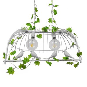 glo-01644-01644_3 GLOBOSTAR® NEST 01644 VINTAGE ΚΡΕΜΑΣΤΟ ΦΩΤΙΣΤΙΚΟ ΦΙΓΟΥΡΑ ΔΙΦΩΤΟ 2 X E27 IP20 ΛΕΥΚΟ ΜΕΤΑΛΛΟ