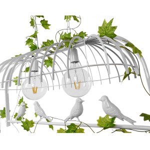 glo-01644-01644_7 GLOBOSTAR® NEST 01644 VINTAGE ΚΡΕΜΑΣΤΟ ΦΩΤΙΣΤΙΚΟ ΦΙΓΟΥΡΑ ΔΙΦΩΤΟ 2 X E27 IP20 ΛΕΥΚΟ ΜΕΤΑΛΛΟ
