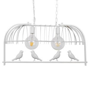 glo-01644-01644_8 GLOBOSTAR® NEST 01644 VINTAGE ΚΡΕΜΑΣΤΟ ΦΩΤΙΣΤΙΚΟ ΦΙΓΟΥΡΑ ΔΙΦΩΤΟ 2 X E27 IP20 ΛΕΥΚΟ ΜΕΤΑΛΛΟ