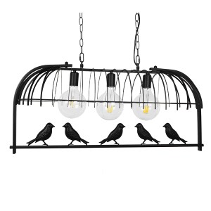 glo-01646-01646_9 GLOBOSTAR® NEST 01646 VINTAGE ΚΡΕΜΑΣΤΟ ΦΩΤΙΣΤΙΚΟ ΦΙΓΟΥΡΑ ΤΡΙΦΩΤΟ 3 X E27 IP20 ΜΑΥΡΟ ΜΕΤΑΛΛ