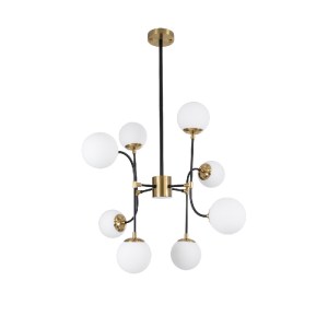 glo-01649-01649_2 GLOBOSTAR® STARDUST 01649 VINTAGE ΦΩΤΙΣΤΙΚΟ ΟΡΟΦΗΣ ΠΛΕΓΜΑ ΠΟΛΥΦΩΤΟ 8 X E27 IP20 ΜΑΥΡΟ & ΧΡ