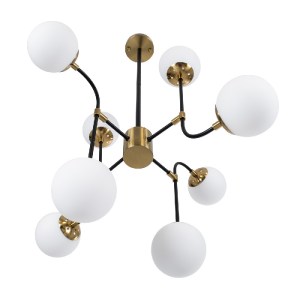 glo-01649-01649_8 GLOBOSTAR® STARDUST 01649 VINTAGE ΦΩΤΙΣΤΙΚΟ ΟΡΟΦΗΣ ΠΛΕΓΜΑ ΠΟΛΥΦΩΤΟ 8 X E27 IP20 ΜΑΥΡΟ & ΧΡ