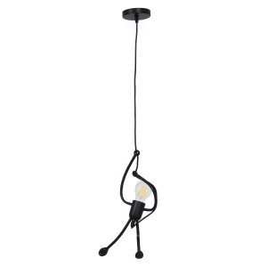 glo-01652-01652_2 GLOBOSTAR® LITTLE MAN 01652 ΜΟΝΤΕΡΝΟ ΚΡΕΜΑΣΤΟ ΦΩΤΙΣΤΙΚΟ ΦΙΓΟΥΡΑ ΜΟΝΟΦΩΤΟ 1 X E27 IP20 ΜΑΥΡ