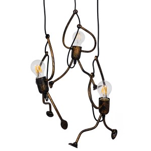 glo-01656-01656_2 GLOBOSTAR® LITTLE MAN 01656 ΜΟΝΤΕΡΝΟ ΚΡΕΜΑΣΤΟ ΦΩΤΙΣΤΙΚΟ ΦΙΓΟΥΡΑ ΤΡΙΦΩΤΟ 3 X E27 IP20 ΧΑΛΚΙ