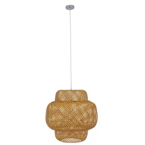 glo-01657-01657_3 GLOBOSTAR® MALDIVES 01657 BOHO ΚΡΕΜΑΣΤΟ ΦΩΤΙΣΤΙΚΟ ΠΛΕΓΜΑ ΜΟΝΟΦΩΤΟ 1 X E27 IP20 ΜΠΕΖ ΞΥΛΟ -