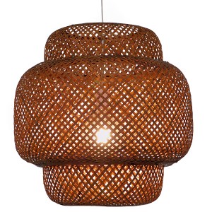 glo-01658-01658_2 GLOBOSTAR® MALDIVES 01658 BOHO ΚΡΕΜΑΣΤΟ ΦΩΤΙΣΤΙΚΟ ΠΛΕΓΜΑ ΜΟΝΟΦΩΤΟ 1 X E27 IP20 ΚΑΦΕ ΞΥΛΟ -