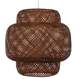 glo-01658-01658_4 GLOBOSTAR® MALDIVES 01658 BOHO ΚΡΕΜΑΣΤΟ ΦΩΤΙΣΤΙΚΟ ΠΛΕΓΜΑ ΜΟΝΟΦΩΤΟ 1 X E27 IP20 ΚΑΦΕ ΞΥΛΟ -