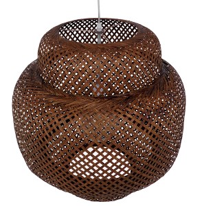 glo-01658-01658_7 GLOBOSTAR® MALDIVES 01658 BOHO ΚΡΕΜΑΣΤΟ ΦΩΤΙΣΤΙΚΟ ΠΛΕΓΜΑ ΜΟΝΟΦΩΤΟ 1 X E27 IP20 ΚΑΦΕ ΞΥΛΟ -