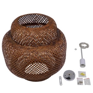 glo-01658-01658_9 GLOBOSTAR® MALDIVES 01658 BOHO ΚΡΕΜΑΣΤΟ ΦΩΤΙΣΤΙΚΟ ΠΛΕΓΜΑ ΜΟΝΟΦΩΤΟ 1 X E27 IP20 ΚΑΦΕ ΞΥΛΟ -