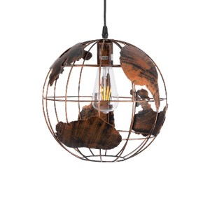 glo-01662-01662_5 GLOBOSTAR® EARTH 01662 VINTAGE ΚΡΕΜΑΣΤΟ ΦΩΤΙΣΤΙΚΟ ΦΙΓΟΥΡΑ ΜΟΝΟΦΩΤΟ 1 X E27 IP20 ΧΑΛΚΙΝΟ ΜΕ