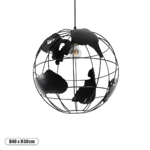 glo-01663-01663_0 GLOBOSTAR® EARTH 01663 VINTAGE ΚΡΕΜΑΣΤΟ ΦΩΤΙΣΤΙΚΟ ΦΙΓΟΥΡΑ ΜΟΝΟΦΩΤΟ 1 X E27 IP20 ΜΑΥΡΟ ΜΕΤΑ
