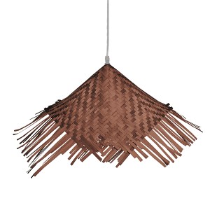 glo-01667-01667_3 GLOBOSTAR® RICEHAT 01667 BOHO ΚΡΕΜΑΣΤΟ ΦΩΤΙΣΤΙΚΟ ΚΑΜΠΑΝΑ ΜΟΝΟΦΩΤΟ 1 X E27 IP20 ΚΑΦΕ ΞΥΛΟ -