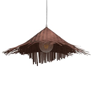 glo-01667-01667_4 GLOBOSTAR® RICEHAT 01667 BOHO ΚΡΕΜΑΣΤΟ ΦΩΤΙΣΤΙΚΟ ΚΑΜΠΑΝΑ ΜΟΝΟΦΩΤΟ 1 X E27 IP20 ΚΑΦΕ ΞΥΛΟ -