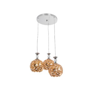 glo-01670-01670_2 GLOBOSTAR® BOUQUET 01670 ΜΟΝΤΕΡΝΟ ΚΡΕΜΑΣΤΟ ΦΩΤΙΣΤΙΚΟ ΜΠΑΛΑ ΤΡΙΦΩΤΟ 3 X E27 IP20 ΧΡΥΣΟ ΜΕΤΑ