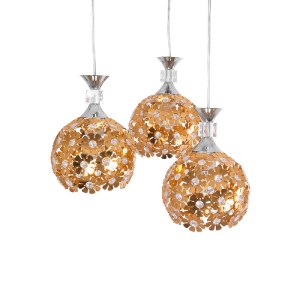 glo-01670-01670_4 GLOBOSTAR® BOUQUET 01670 ΜΟΝΤΕΡΝΟ ΚΡΕΜΑΣΤΟ ΦΩΤΙΣΤΙΚΟ ΜΠΑΛΑ ΤΡΙΦΩΤΟ 3 X E27 IP20 ΧΡΥΣΟ ΜΕΤΑ