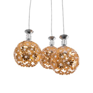 glo-01670-01670_5 GLOBOSTAR® BOUQUET 01670 ΜΟΝΤΕΡΝΟ ΚΡΕΜΑΣΤΟ ΦΩΤΙΣΤΙΚΟ ΜΠΑΛΑ ΤΡΙΦΩΤΟ 3 X E27 IP20 ΧΡΥΣΟ ΜΕΤΑ