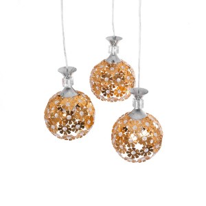 glo-01670-01670_6 GLOBOSTAR® BOUQUET 01670 ΜΟΝΤΕΡΝΟ ΚΡΕΜΑΣΤΟ ΦΩΤΙΣΤΙΚΟ ΜΠΑΛΑ ΤΡΙΦΩΤΟ 3 X E27 IP20 ΧΡΥΣΟ ΜΕΤΑ