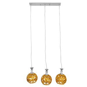 glo-01671-01671_2 GLOBOSTAR® BOUQUET 01671 ΜΟΝΤΕΡΝΟ ΚΡΕΜΑΣΤΟ ΦΩΤΙΣΤΙΚΟ ΜΠΑΛΑ ΤΡΙΦΩΤΟ 3 X E27 IP20 ΧΡΥΣΟ ΜΕΤΑ