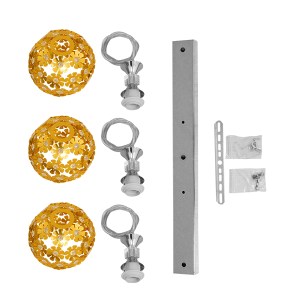 glo-01671-01671_9 GLOBOSTAR® BOUQUET 01671 ΜΟΝΤΕΡΝΟ ΚΡΕΜΑΣΤΟ ΦΩΤΙΣΤΙΚΟ ΜΠΑΛΑ ΤΡΙΦΩΤΟ 3 X E27 IP20 ΧΡΥΣΟ ΜΕΤΑ