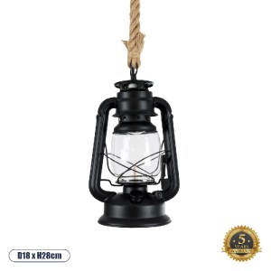 glo-01704-01704_0 GLOBOSTAR® BARBAROSSA 01704 VINTAGE ΚΡΕΜΑΣΤΟ ΦΩΤΙΣΤΙΚΟ ΑΝΑΡΤΗΣΗ ΜΟΝΟΦΩΤΟ 1 X E27 IP20 ΜΑΥΡ