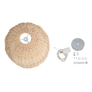 glo-01708-01708_9 GLOBOSTAR® BERMUDA 01708 BOHO ΚΡΕΜΑΣΤΟ ΦΩΤΙΣΤΙΚΟ ΚΑΜΠΑΝΑ ΜΟΝΟΦΩΤΟ 1 X E27 IP20 ΜΠΕΖ ΞΥΛΟ -