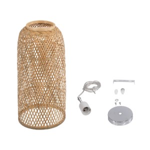 glo-01710-01710_10 GLOBOSTAR® CALERO 01710 BOHO ΚΡΕΜΑΣΤΟ ΠΛΕΓΜΑ ΜΟΝΟΦΩΤΟ 1 X E27 IP20 ΜΠΕΖ ΞΥΛΟ - Μ25 X Π25 X