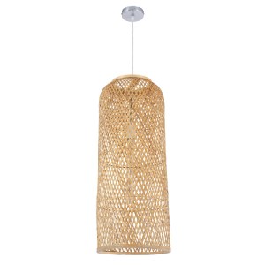 glo-01711-01711_3 GLOBOSTAR® CALERO 01711 BOHO ΚΡΕΜΑΣΤΟ ΦΩΤΙΣΤΙΚΟ ΠΛΕΓΜΑ ΜΟΝΟΦΩΤΟ 1 X E27 IP20 ΜΠΕΖ ΞΥΛΟ - Μ