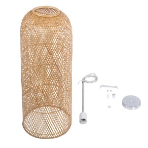 glo-01712-01712_10 GLOBOSTAR® CALERO 01712 BOHO ΚΡΕΜΑΣΤΟ ΦΩΤΙΣΤΙΚΟ ΠΛΕΓΜΑ ΜΟΝΟΦΩΤΟ 1 X E27 IP20 ΜΠΕΖ ΞΥΛΟ - Μ