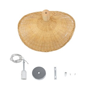 glo-01715-01715_11 GLOBOSTAR® CUBA 01715 BOHO ΚΡΕΜΑΣΤΟ ΦΩΤΙΣΤΙΚΟ ΑΝΑΡΤΗΣΗ ΜΟΝΟΦΩΤΟ 1 X E27 IP20 ΜΠΕΖ RATTAN Μ