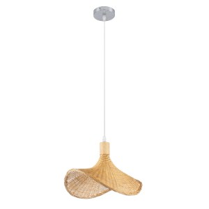 glo-01715-01715_3 GLOBOSTAR® CUBA 01715 BOHO ΚΡΕΜΑΣΤΟ ΦΩΤΙΣΤΙΚΟ ΑΝΑΡΤΗΣΗ ΜΟΝΟΦΩΤΟ 1 X E27 IP20 ΜΠΕΖ RATTAN Μ