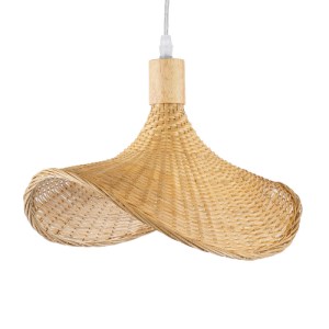 glo-01715-01715_4 GLOBOSTAR® CUBA 01715 BOHO ΚΡΕΜΑΣΤΟ ΦΩΤΙΣΤΙΚΟ ΑΝΑΡΤΗΣΗ ΜΟΝΟΦΩΤΟ 1 X E27 IP20 ΜΠΕΖ RATTAN Μ